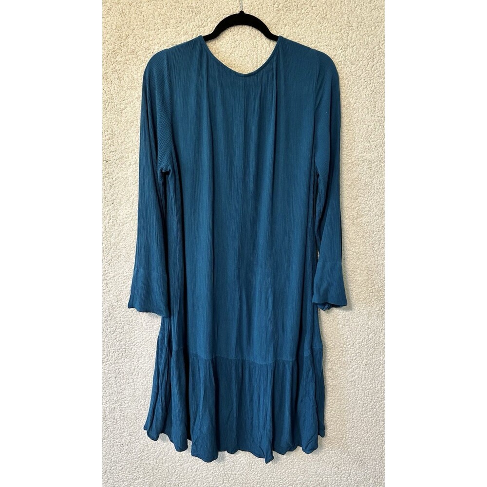 SOFT SURROUNDINGS Blue Mirabella Moroccan Tunic Shirt Dress Size L‎ 2BK99 - Picture 11 of 15